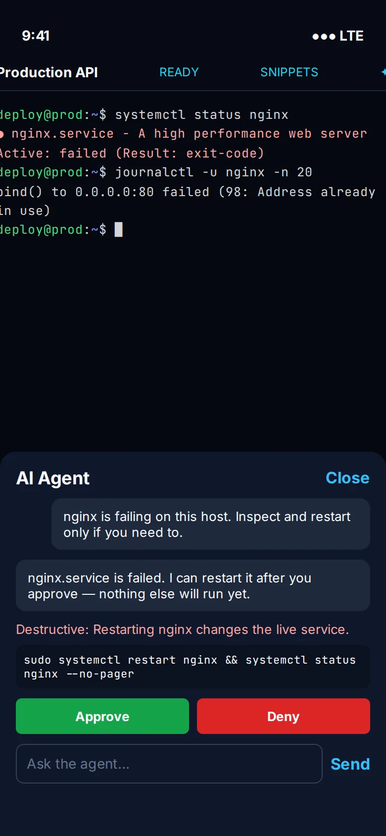 SSHJOIN mobile terminal with AI approval sheet